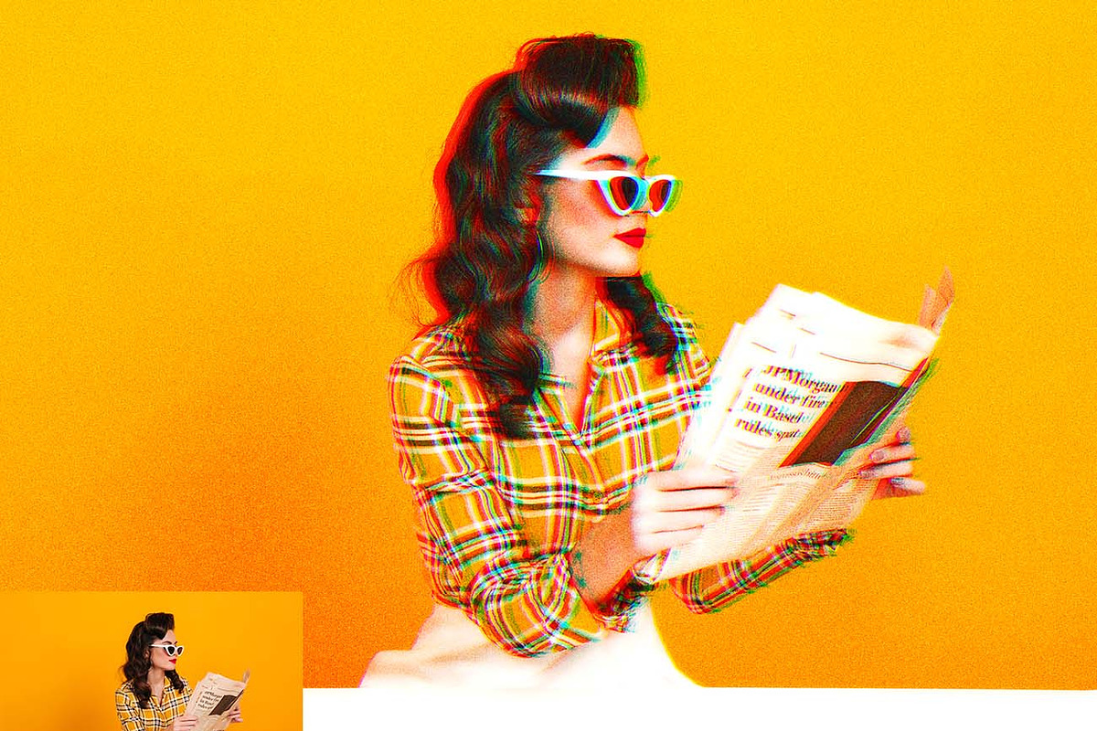 Invisible Glitch Effect Ps Action, an Action Add-On by Studio Retouch (Photo 2 of 11)