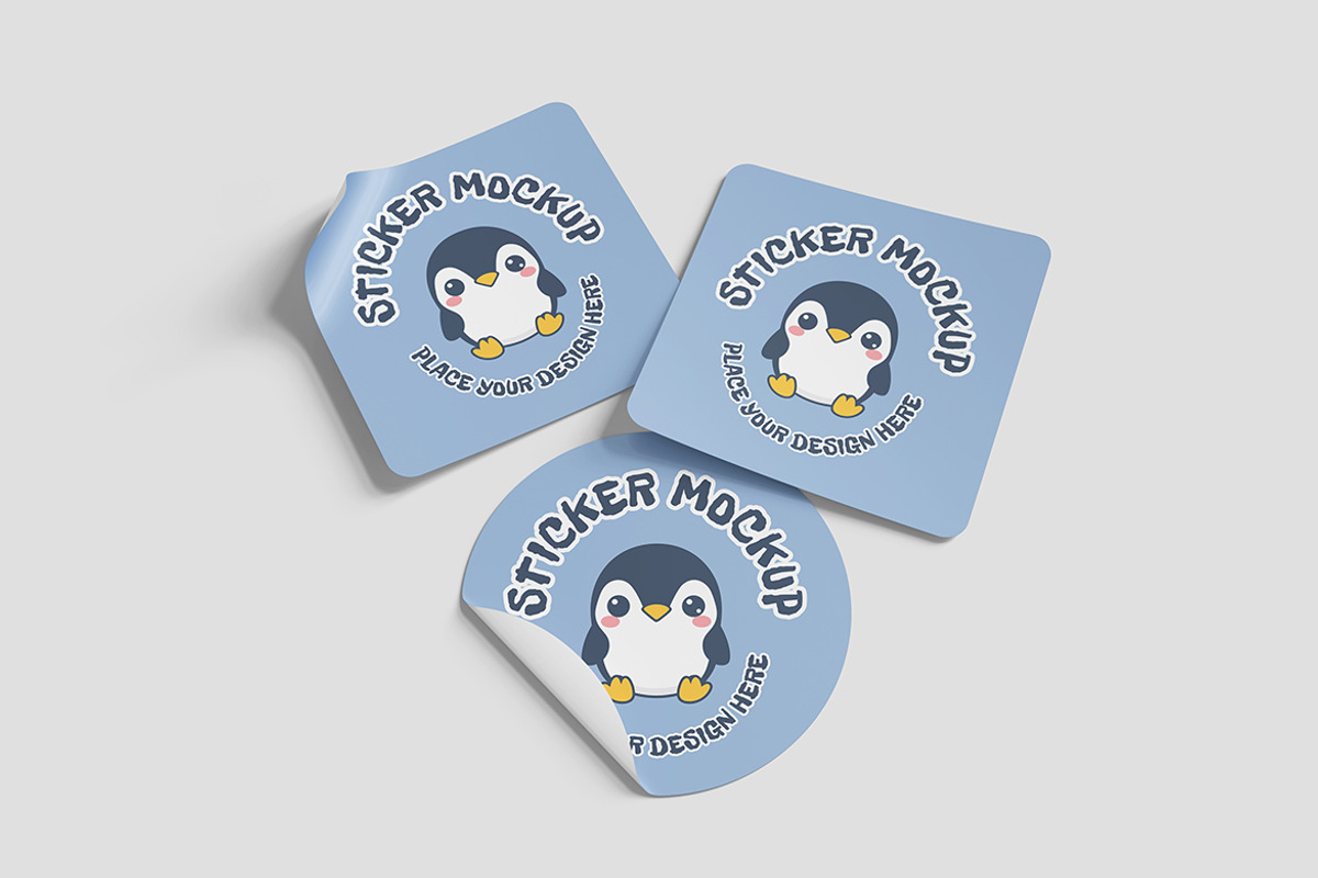 Realistic Sticker Mockup PSD, an Advertising Mockup by Indah (Photo 4 of 6)