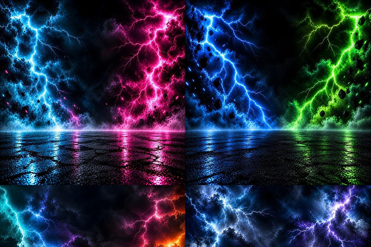 20 Lightning Digital Backdrops JPG, a Background Graphic by Walllow Creatives (Photo 2 of 3)