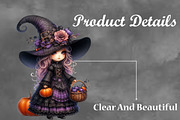 Watercolor Halloween Witch Clipart, a Seasonal Illustration by Craft Nest (Thumbnail 3 of 5)