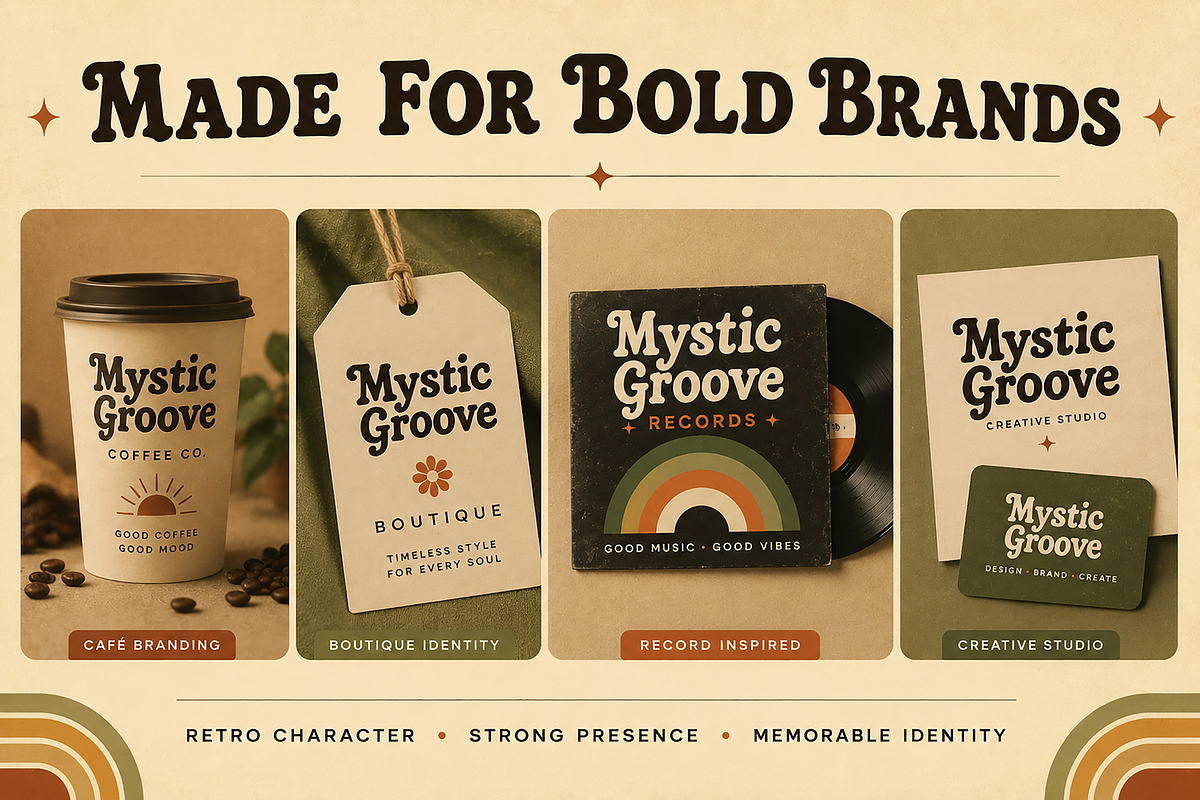 Mystic Groove – Retro Display Font, a Script Font by Wow Magic (Photo 3 of 4)