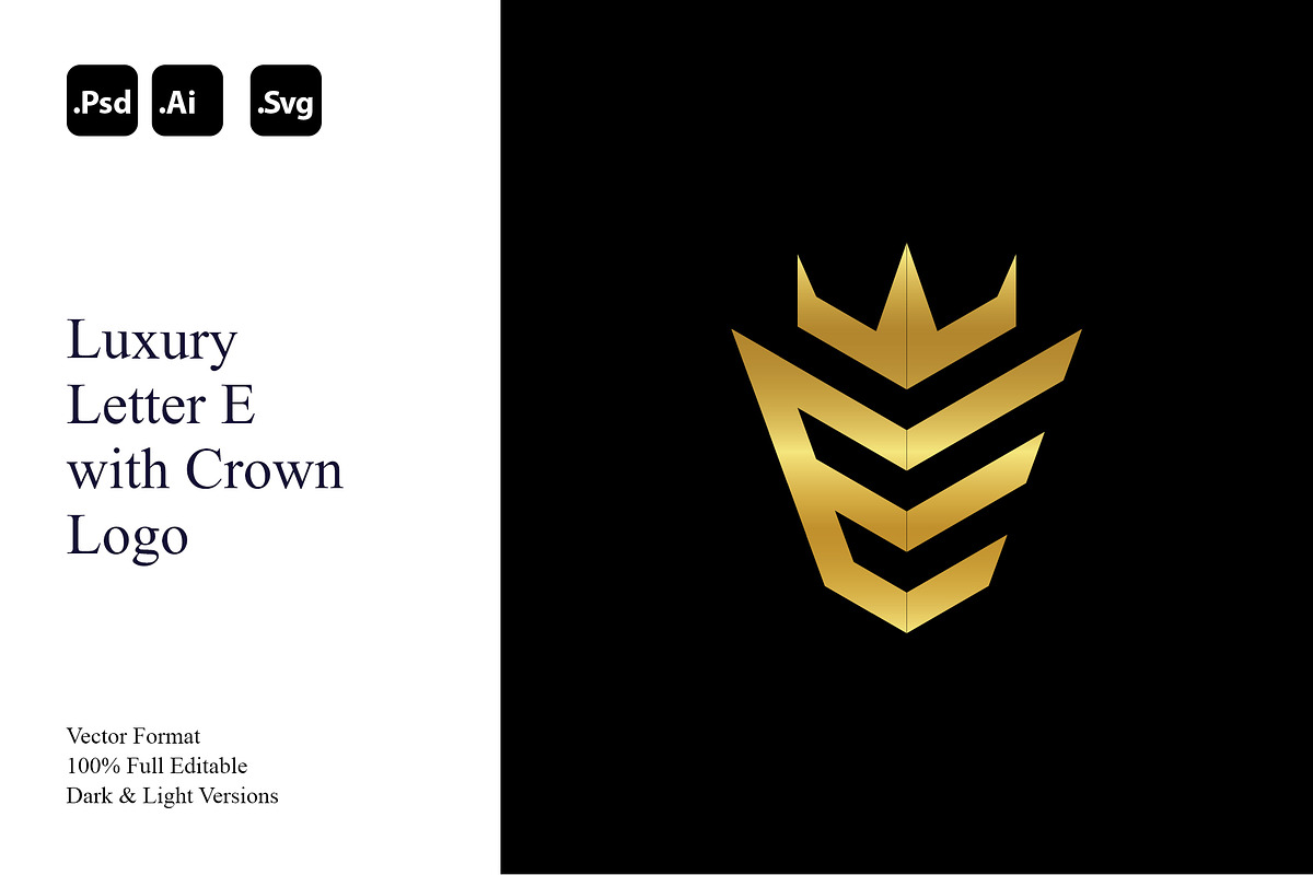 Luxury Letter E with Crown Logo, a Branding & Logo Template by Luxury Logos (Photo 1 of 4)