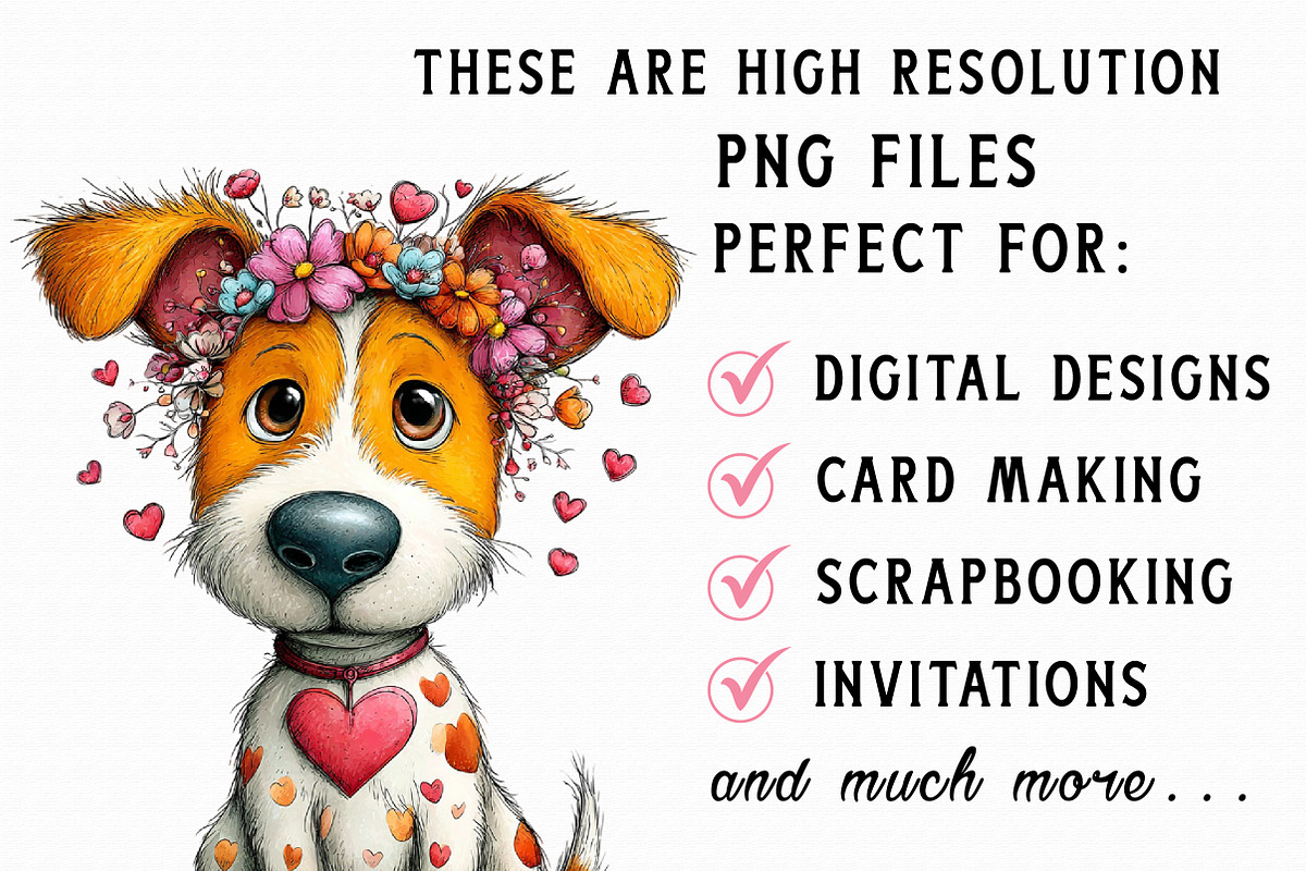 Whimsical Valentine Dog Clipart, an Illustration by Libby Wishes (Photo 6 of 6)