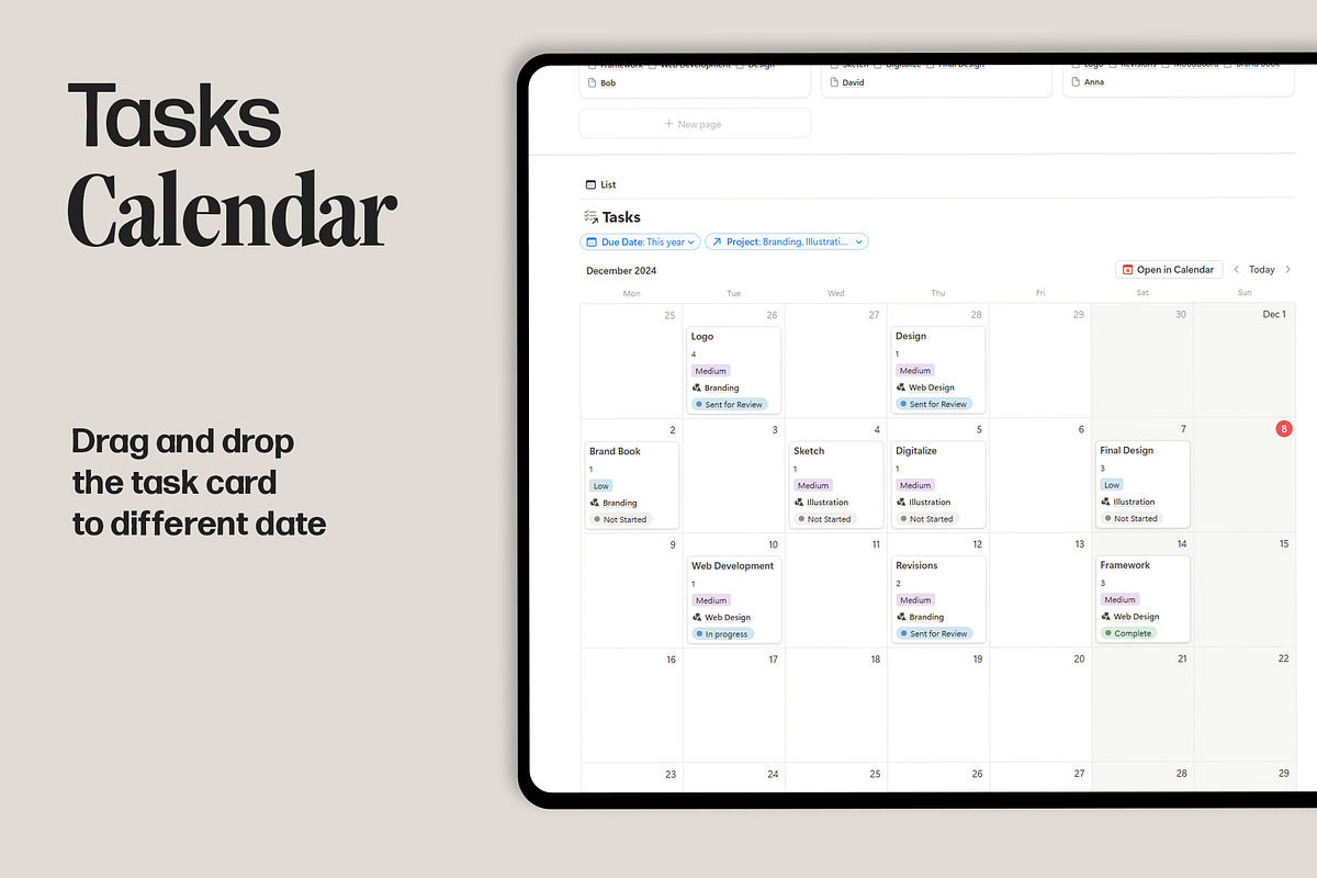 Freelance Project Dashboard Notion, a Marketing Template by TingDesign Studio (Photo 4 of 4)