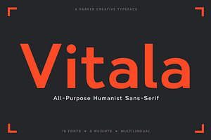 Vitala Humanist Sans-Serif, a Sans Serif Font by Parker Creative