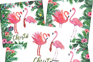 Watercolor Tropical Christmas