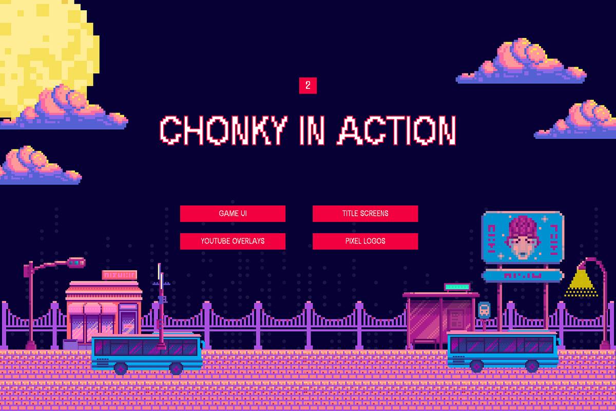 Chonky Bits – A Pixel Font, a Sans Serif Font by Creativetacos (Photo 7 of 9)