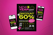 New Year Sale Event Flyer Set, a Flyer Template by The Good Store (Thumbnail 1 of 2)