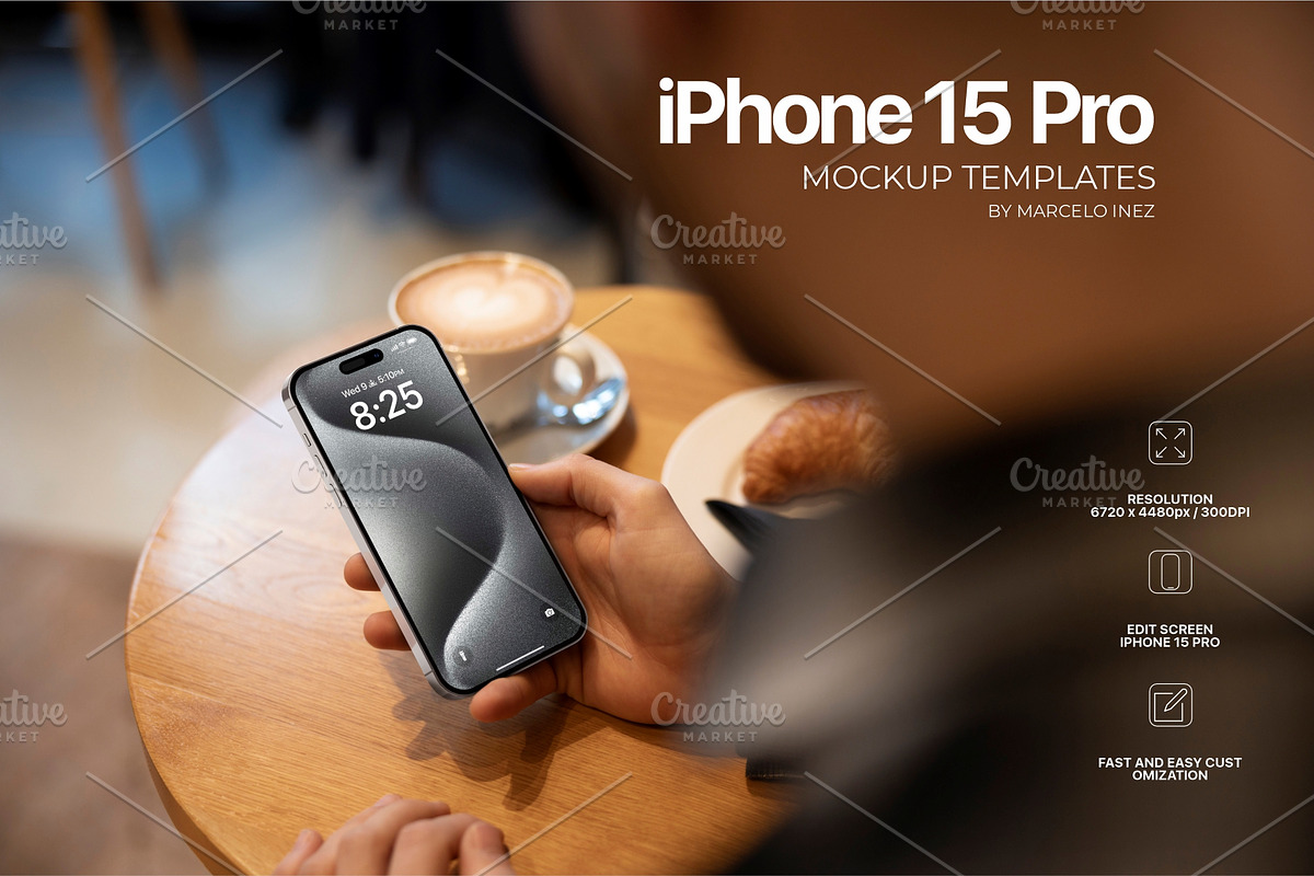 iPhone 15 Pro in Hand Mockup, an iPhone Mockup by Marcelo Inez