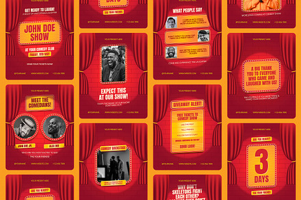 Stand Up Comedy Instagram Templates