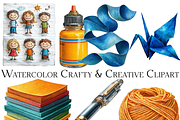 Watercolor Crafty & Creative Clipart, an Object Graphic by ArtisticTimberStudio (Thumbnail 2 of 2)