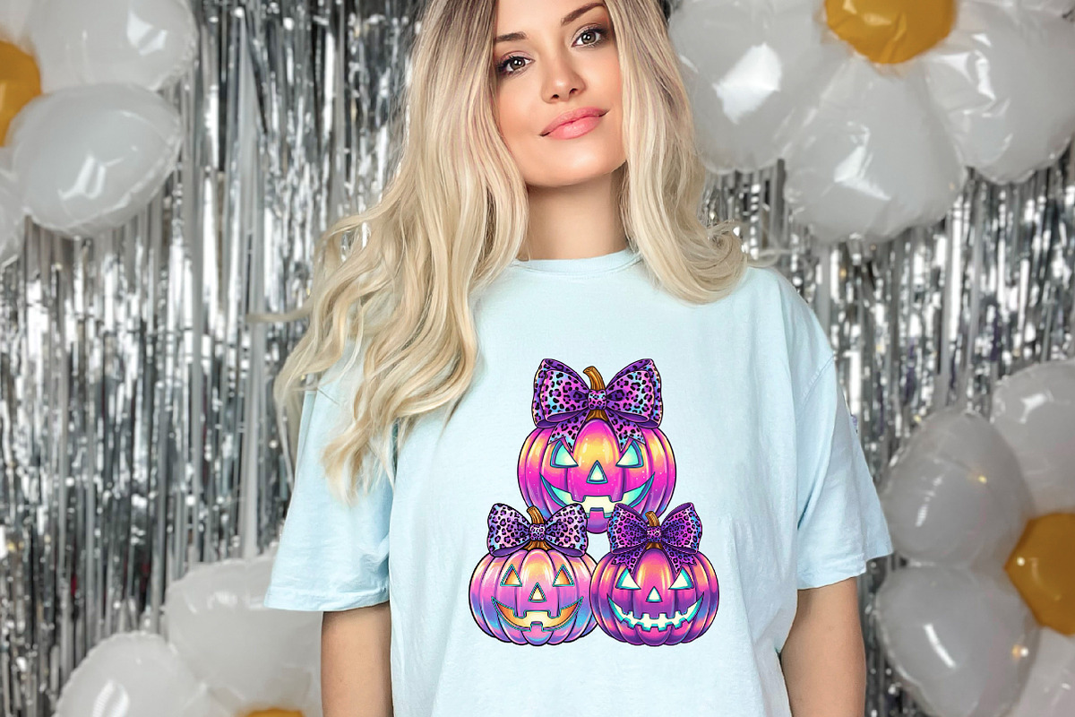 Neon Coquette Halloween Pumpkin PNG, an Illustration by designcity5 (Photo 6 of 7)