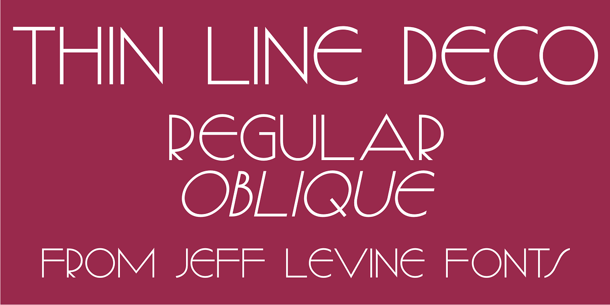 Thin Line Deco JNL, a Font by Jeff Levine Fonts