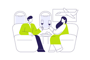 Romantic date on a jet abstract, a Transportation Illustration by Visual Generation