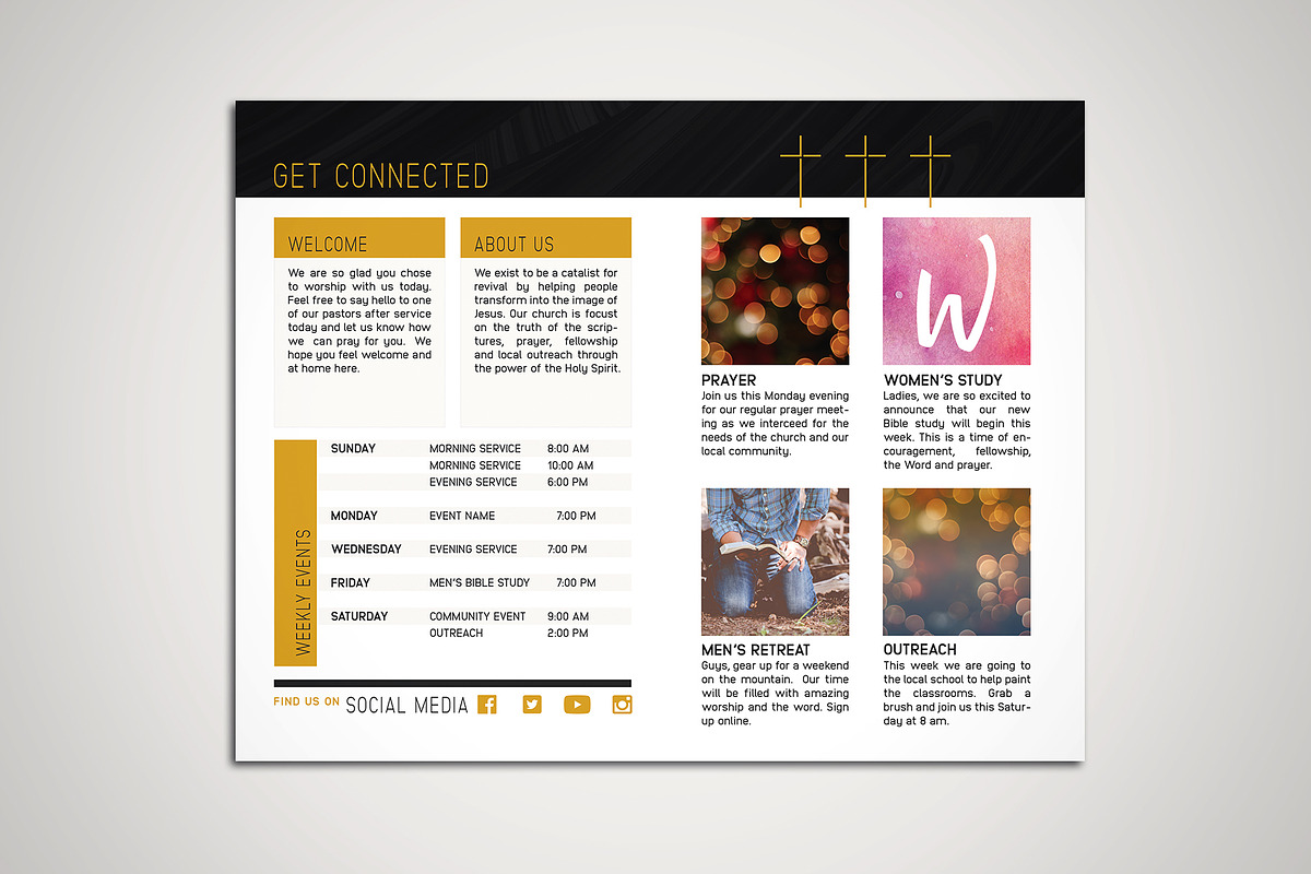 Modern Father's Day cross bulletin, a Print Template by Sync Design Soultions (Photo 3 of 5)