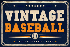 Vintage Baseball – Bold Varsity Font, a Blackletter Font by Fourteen Letter