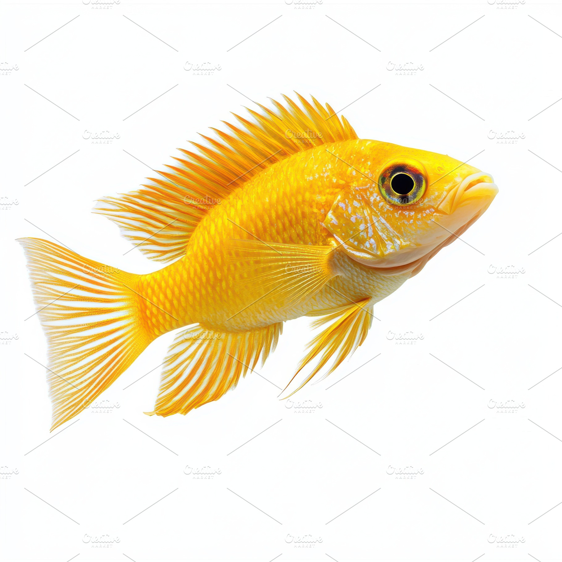 Photo of a beautiful golden cichlid, an Animal Photo by Pixeness Studio