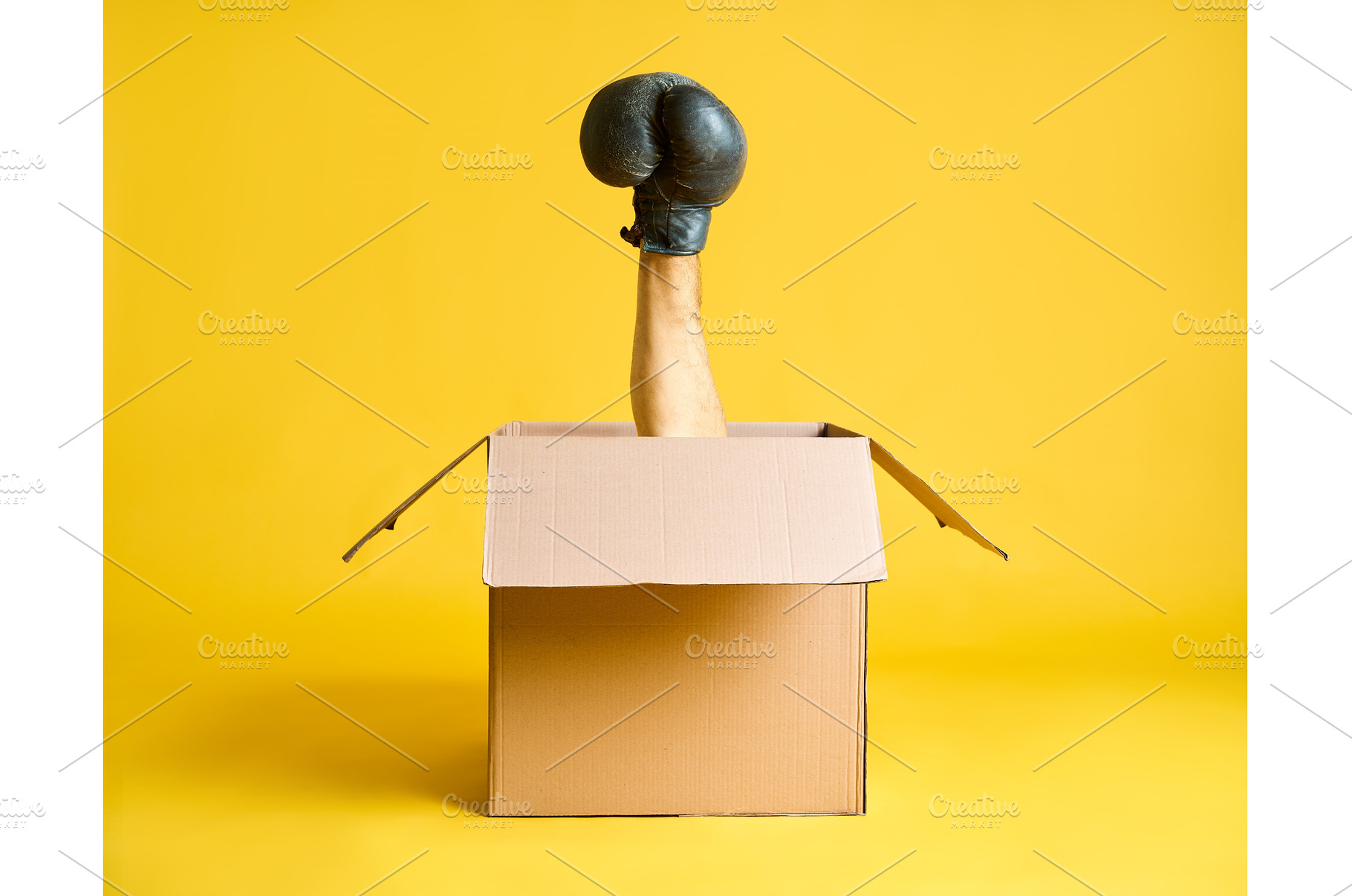 Hand in boxing glove raised up from, a Sports & Recreation Photo by Gladkov photography