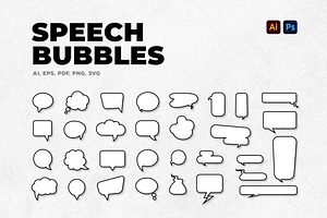 30 Speech Bubbles Vector