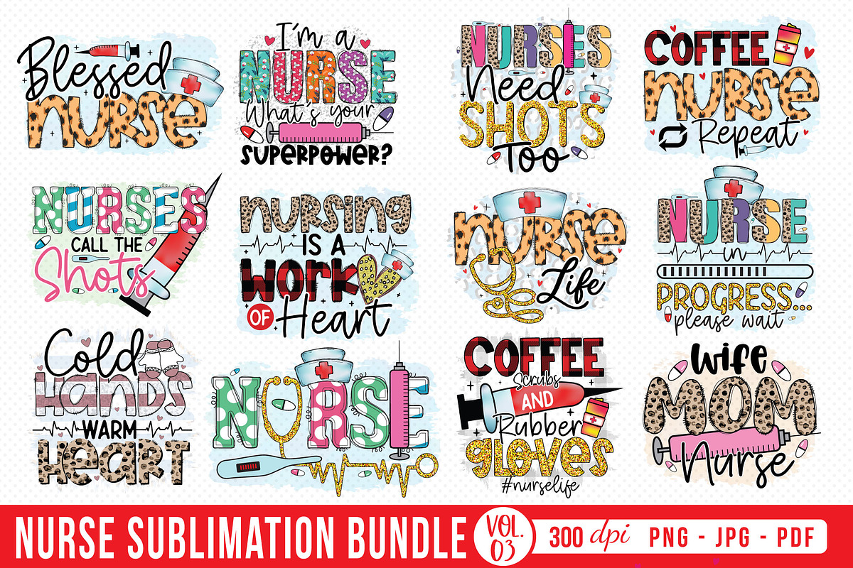Nurse Sublimation Design Bundle, a Graphic by CraftlabSVG (Photo 1 of 17)