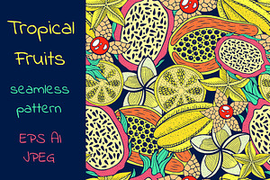 Tropical Fruits Seamless Pattern