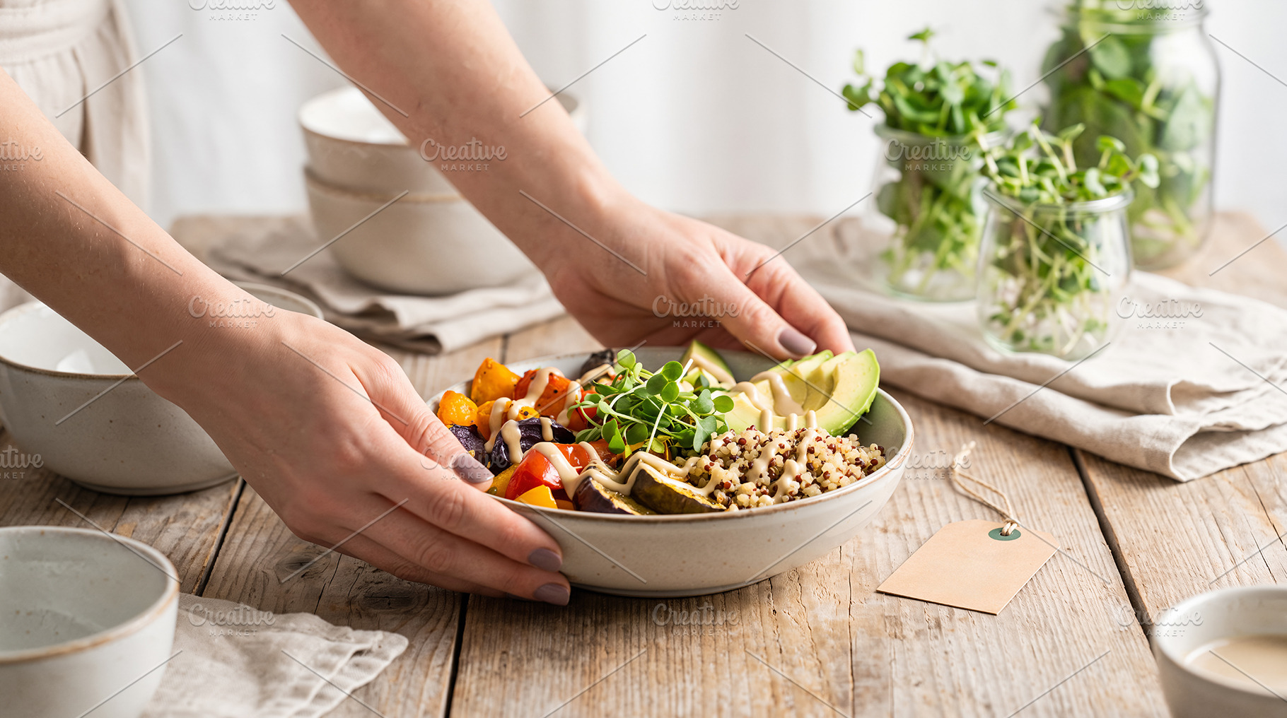 vegan, healthy food, a Person Photo by itakdalee