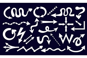 White arrows of various shapes and, an Object Illustration by Vectorbuum