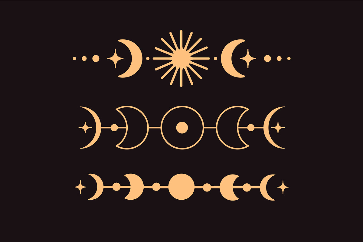 Magic, esoteric lines, borders set, an Illustration by Good Studio (Photo 5 of 8)