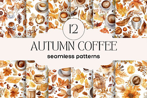 Autumn Coffee Seamless Patterns