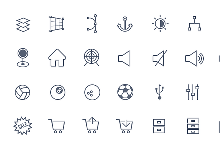 Linicons 310 icons PSD CSH