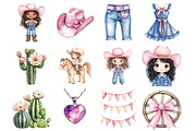 Watercolor Cowgirl Clipart, a Seasonal Illustration by Design Market (Thumbnail 3 of 5)