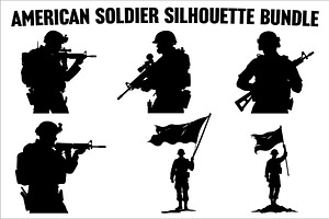 Combat Soldier Silhouettes Bundle, an Illustration by Gfx_Store