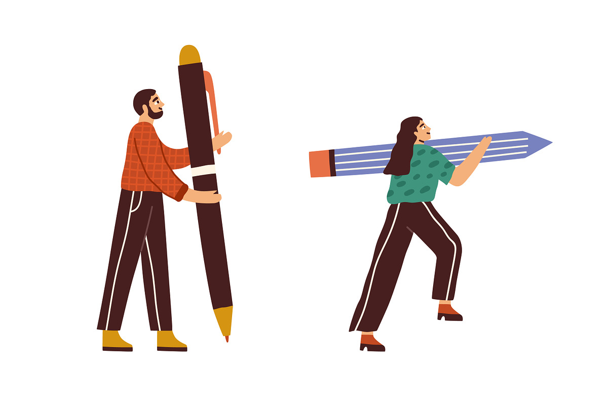 People with pens, pencils, letters, a Person Illustration by Good Studio (Photo 3 of 3)