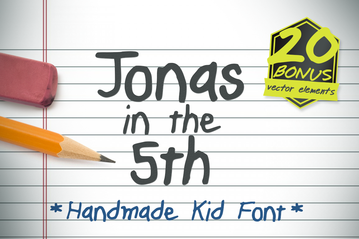 Jonas in the 5th Hand Drawn Kid Font