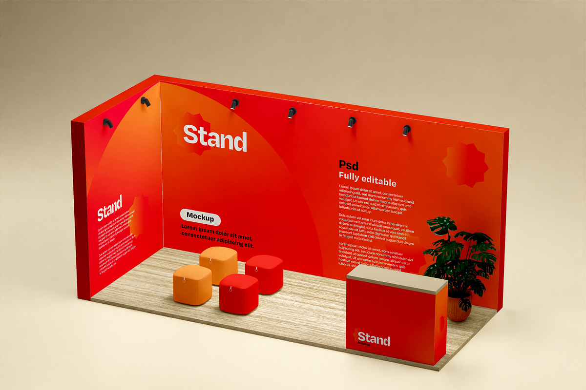 Promotion Stand Mockup, a Merchandise Mockup by Mego-studio