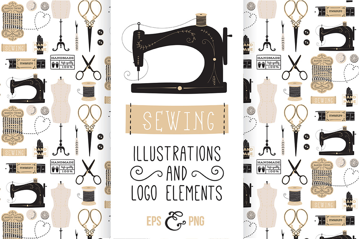 VINTAGE SEWING, an Illustration by Le Chernina (Photo 1 of 5)