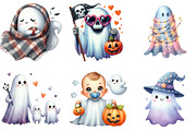 Halloween Ghosts Clipart, an Illustration by DreamArtGraphic (Thumbnail 4 of 5)