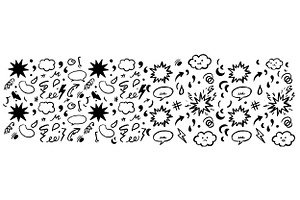 Hand Drawn Doodle Clipart Set, an Illustration by designvectx