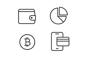 Wallet, pie chart, bitcoin symbol, a Finance Illustration by ZinetroN