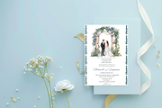 Watercolor Wedding Invitation Card, a Card Template by Isbah_studio (Thumbnail 1 of 8)