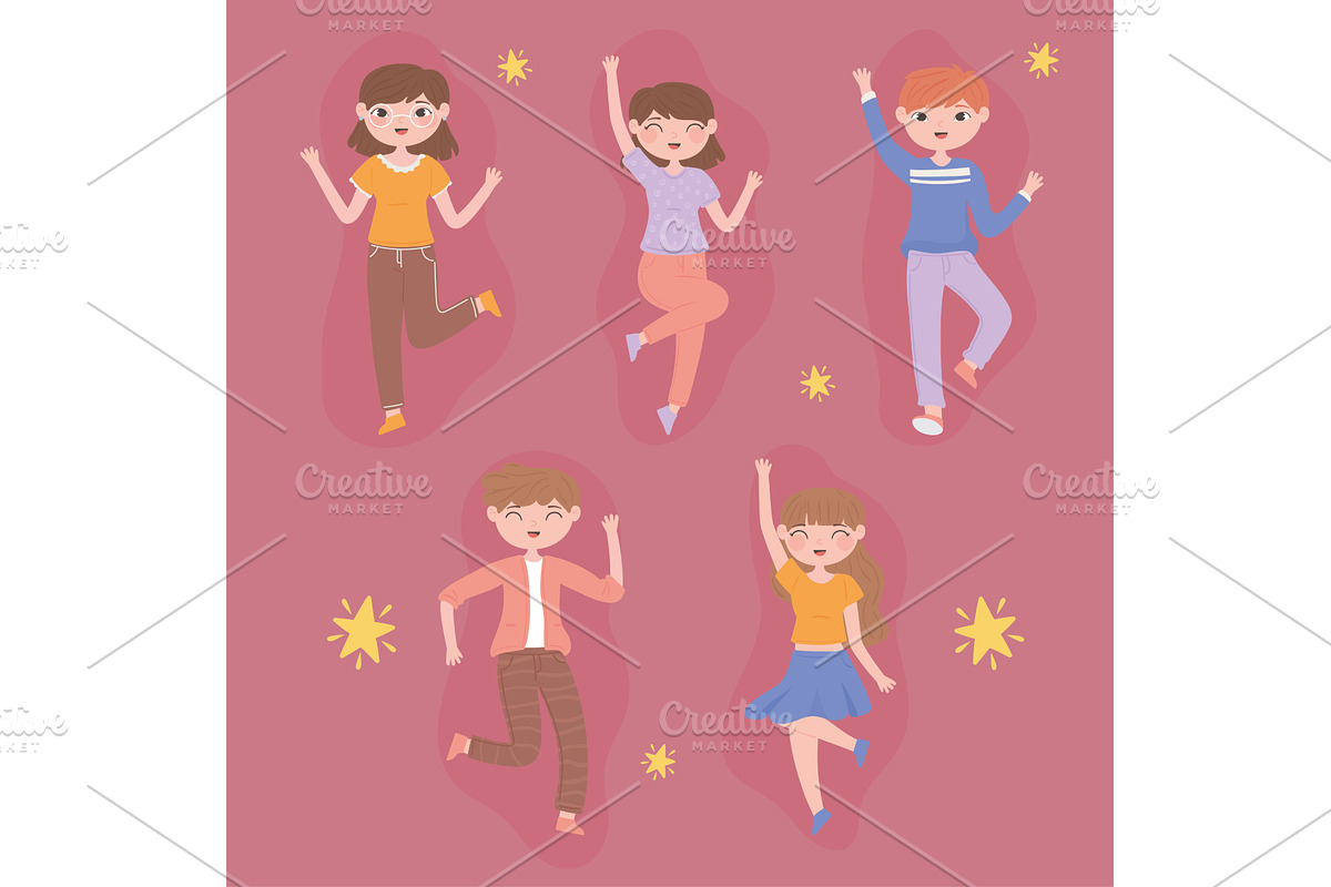 set of youth people, a Person Illustration by studiogstock