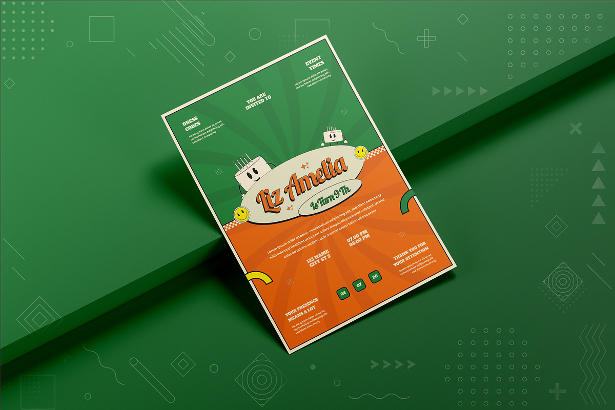 Caketro Birthday Invitation, an Invitation Template by Fannan Studio (Photo 2 of 2)