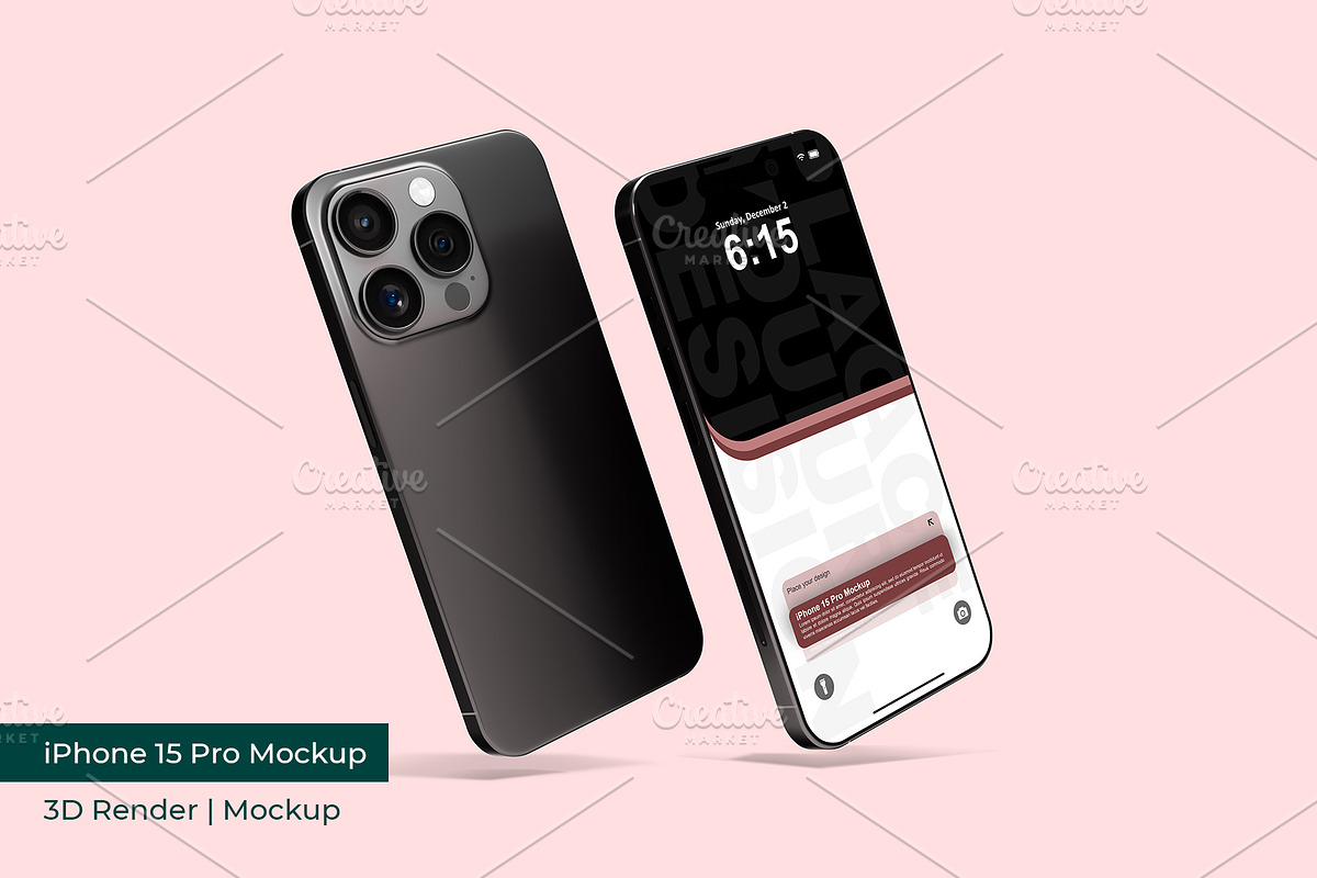 iPhone 15 Pro Mockup | 3D Rendering, an iPhone Mockup by mrfauzi (Photo 16 of 17)