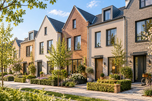 Modern houses on a sunny day