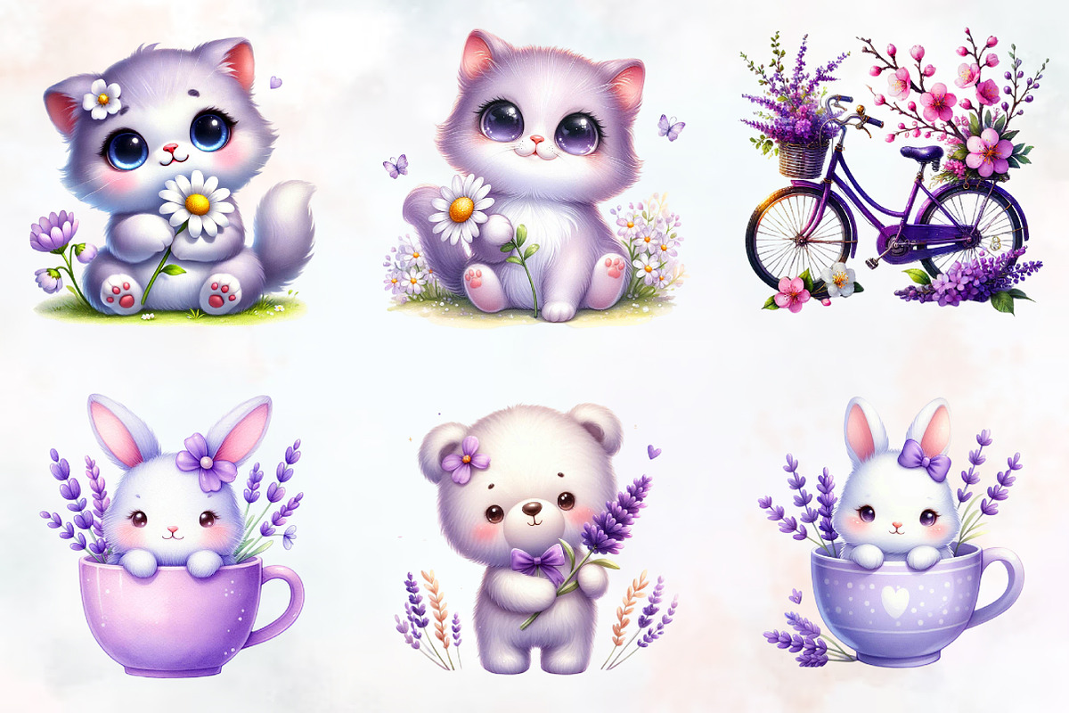 Cute purple spring sublimation, an Illustration by RobertsArt (Photo 2 of 7)