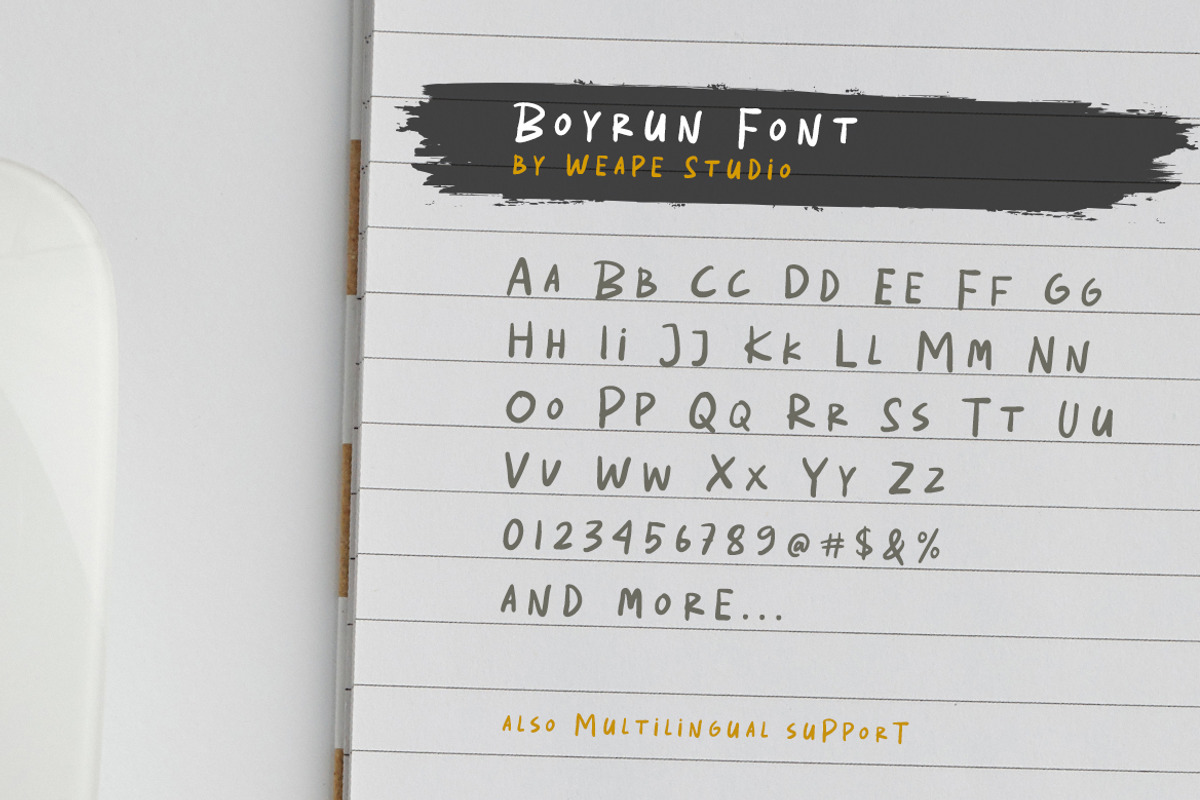 Boyrun - Handwritten Font, a Handwritten Font by Weape Studio (Photo 10 of 10)