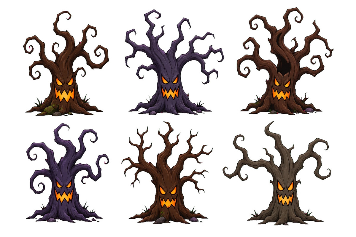 Set of spooky twisted tree monsters, an Object Illustration by ZinetroN (Photo 2 of 3)
