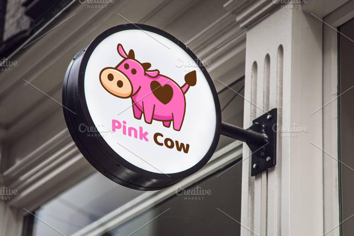 Pink Cow Animal Logo Mascot, a Branding & Logo Template by Manudesign (Photo 3 of 3)