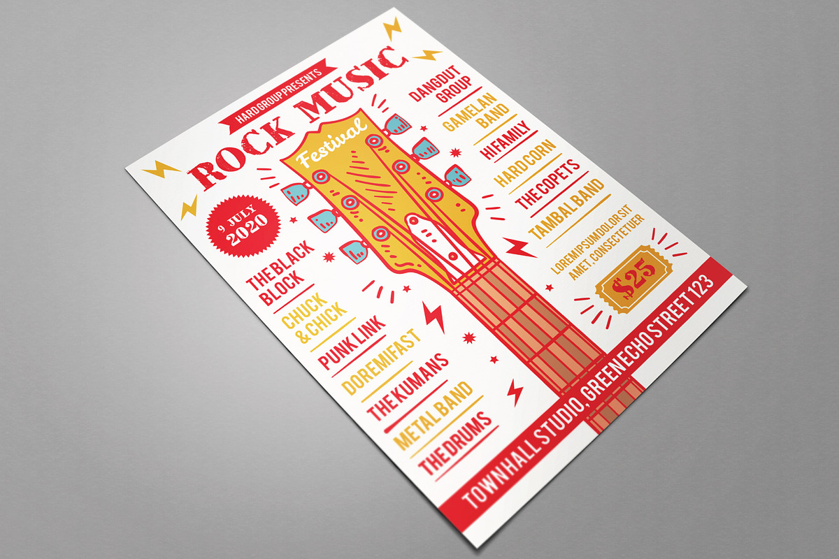 Rock Music Festival Flyer, a Flyer Template by serapika (Photo 2 of 3)