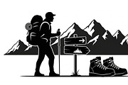 Hiking Adventure Silhouette Bundle, an Illustration by yasushie (Thumbnail 31 of 51)